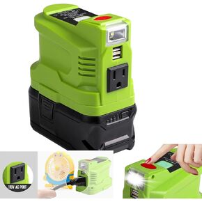 Power Inverter for Ryobi 18V ONE+ Battery,150W Portable Charger for Ryobi battery Charger Station Power Supply, DC 18V to AC 110 with AC/USB Port Diy Adapter,for Phone Charger Energy