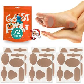 Moleskin for Blisters, Moleskin Adhesive Pads, Moleskin Padding for Feet, Shoes, Toes, Heel | Blister Prevention Tape Patch Reduce Friction - 12 Sheets (72 Pieces Total)