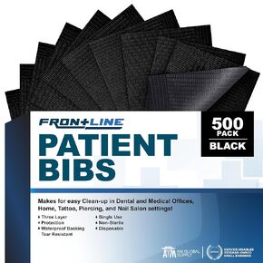 Disposable Dental Bib (Case of 500) 13"x 18" - 3 Ply Waterproof Tattoo Bib Sheet for Patients - Dentist or Medical Tray Cover Nail Table Cover Eyelash Supplies (Pink)