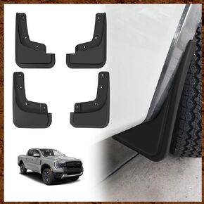 Muslogy Mud Flaps Splash Guards Compatible with Ford Ranger 2024 2025 Accessories Auto Parts Heavy Duty Fender Front & Rear Mudguard 4PCS Fit Ranger XL, XLT, Lariat (Won't Fit Raptor)