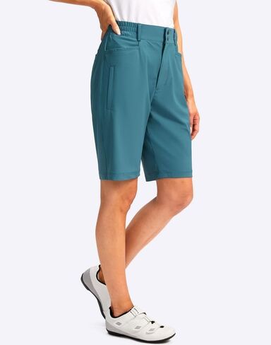 Women's Golf Hiking Shorts 9" Stretch Quick Dry Cargo Bermuda Long Shorts Knee Length with Pockets for Women in Saudi Arabia