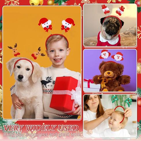 Gejoy 36 Pcs Holiday Headbands Bulk for Kids Adults Holiday Headpiece Party Headbands Reindeer Antlers Snowman Xmas Tree Santa Hat for Women Men Party Favors in Saudi Arabia