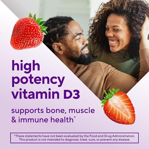 vitafusion Extra Strength Vitamin D3 Gummy, Strawberry Flavored Bone and Immune System Support (1) 120 Count in Saudi Arabia