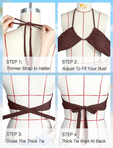 BMJL Womens Two Piece Swimsuit Sexy Bathing Suit Halter Cheeky Bikini Sets High Cut Tie Knot Swimwear in Saudi Arabia