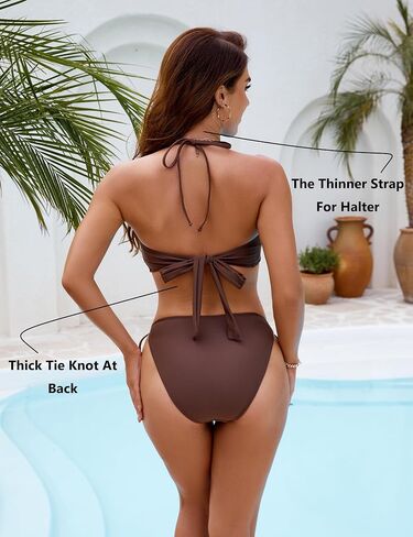 BMJL Womens Two Piece Swimsuit Sexy Bathing Suit Halter Cheeky Bikini Sets High Cut Tie Knot Swimwear in Saudi Arabia