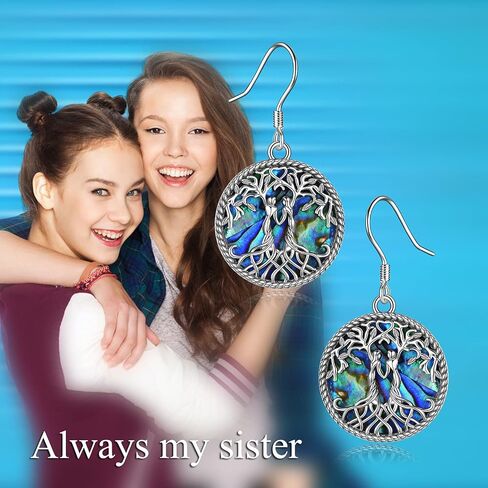 أقراط YFN Sister هدايا من Sister، مجوهرات أقراط أخت من الفضة الإسترلينية، هدية مجوهرات عيد ميلاد للأخوات in Saudi Arabia