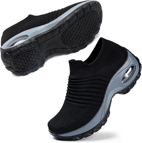 STQ Walking Shoes Women Slip on Sneakers Comfortable Ladies Work Nursing | Arch Support & Cushion Sock Shoes for Daily Wear, Lightweight Breathable Mesh for Jogging, Travel, Teacher & All-Day in Saudi Arabia