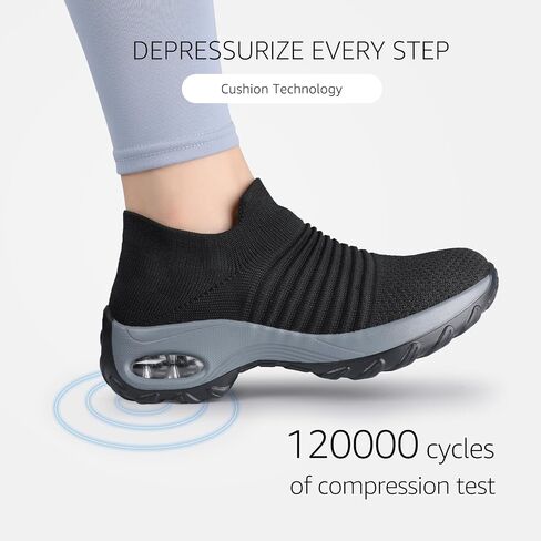 STQ Walking Shoes Women Slip on Sneakers Comfortable Ladies Work Nursing | Arch Support & Cushion Sock Shoes for Daily Wear, Lightweight Breathable Mesh for Jogging, Travel, Teacher & All-Day in Saudi Arabia