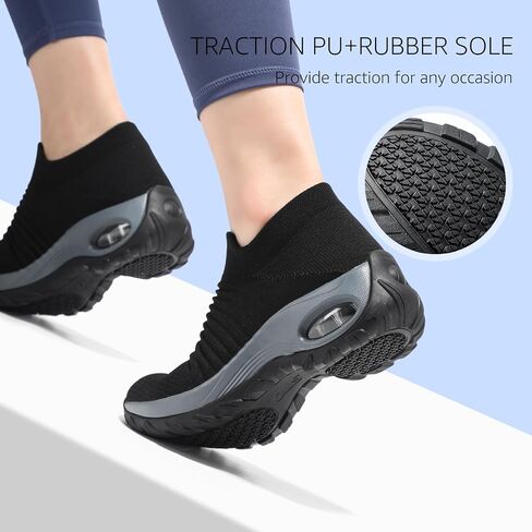 STQ Walking Shoes Women Slip on Sneakers Comfortable Ladies Work Nursing | Arch Support & Cushion Sock Shoes for Daily Wear, Lightweight Breathable Mesh for Jogging, Travel, Teacher & All-Day in Saudi Arabia