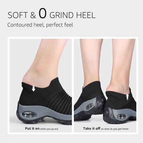 STQ Walking Shoes Women Slip on Sneakers Comfortable Ladies Work Nursing | Arch Support & Cushion Sock Shoes for Daily Wear, Lightweight Breathable Mesh for Jogging, Travel, Teacher & All-Day in Saudi Arabia