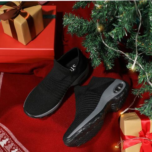 STQ Walking Shoes Women Slip on Sneakers Comfortable Ladies Work Nursing | Arch Support & Cushion Sock Shoes for Daily Wear, Lightweight Breathable Mesh for Jogging, Travel, Teacher & All-Day in Saudi Arabia
