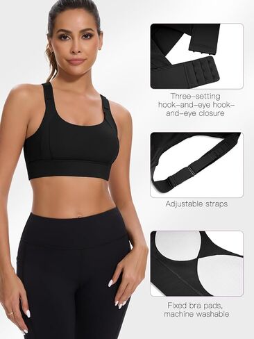 Decorus Racerback Sports Bras for Women: Adjustable Womens Padded Sports Bra for Yoga Gym Runing Fitness in Saudi Arabia