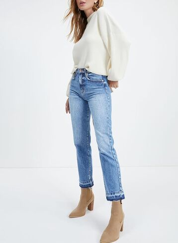 Astylish Womens High Waisted Straight Leg Ankle Jeans Casual Stretch Denim Pants in Saudi Arabia