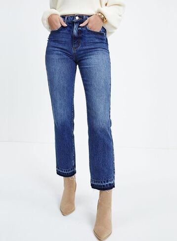 Astylish Womens High Waisted Straight Leg Ankle Jeans Casual Stretch Denim Pants in Saudi Arabia