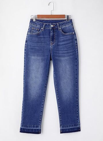 Astylish Womens High Waisted Straight Leg Ankle Jeans Casual Stretch Denim Pants in Saudi Arabia