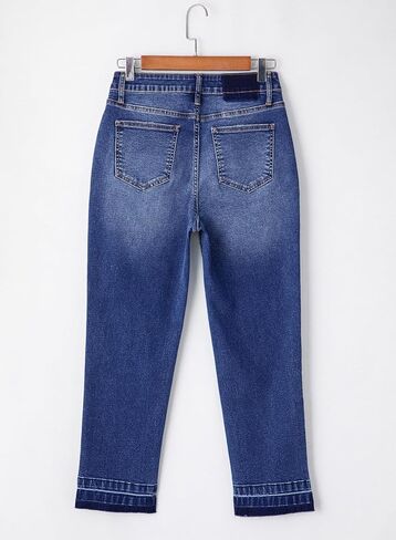 Astylish Womens High Waisted Straight Leg Ankle Jeans Casual Stretch Denim Pants in Saudi Arabia