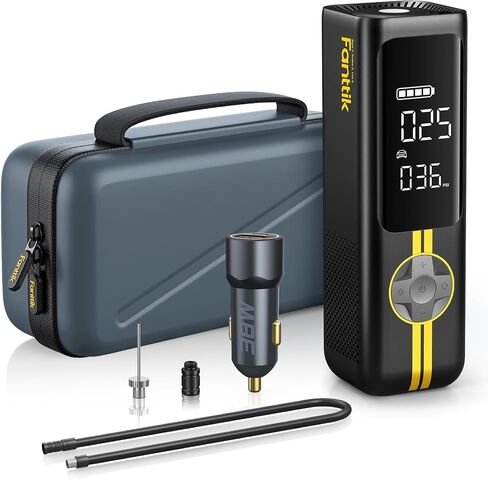 Fanttik X8 APEX Tire Inflator Portable Air Compressor, 1 Min Fast Inflation, 150PSI Cordless Tire Inflator with LED Dual Screen, Suitable for MPV, Car, Motorcycle, Up to 26.3″ Tires, Deluxe Package in Kuwait