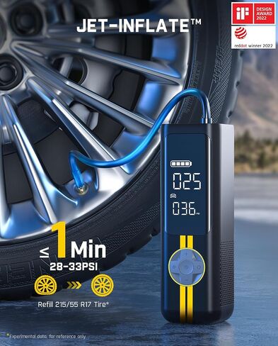 Fanttik X8 APEX Tire Inflator Portable Air Compressor, 1 Min Fast Inflation, 150PSI Cordless Tire Inflator with LED Dual Screen, Suitable for MPV, Car, Motorcycle, Up to 26.3″ Tires, Deluxe Package in Kuwait