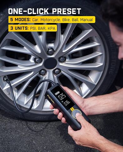 Fanttik X8 APEX Tire Inflator Portable Air Compressor, 1 Min Fast Inflation, 150PSI Cordless Tire Inflator with LED Dual Screen, Suitable for MPV, Car, Motorcycle, Up to 26.3″ Tires, Deluxe Package in Kuwait