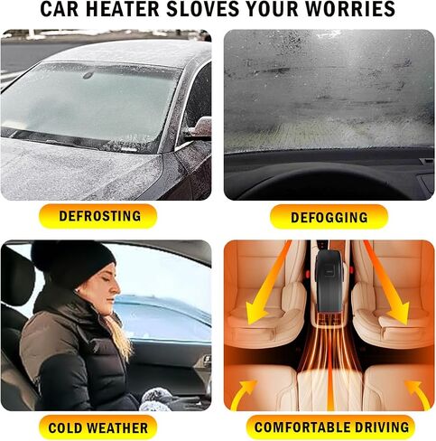 Car Heater 12V 150W, Portable Fast Heating & Cooling 2-in-1 Mode Fan, Cigarette Lighter Plug, 360 ° Rotatable, Windscreen Defogger Window Defroster for Car RV SUV Diesel (Red & Black) in Saudi Arabia