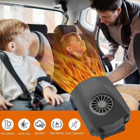 سخان السيارة، مروحة تسخين وتبريد سريعة 12 فولت، مزيل ضباب الزجاج الأمامي المحمول ومزيل الصقيع في ولاعة السجائر للسيارة RV SUV in Kuwait