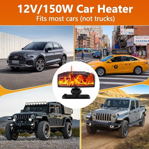 سخان السيارة، مروحة تسخين وتبريد سريعة 12 فولت، مزيل ضباب الزجاج الأمامي المحمول ومزيل الصقيع في ولاعة السجائر للسيارة RV SUV in Kuwait