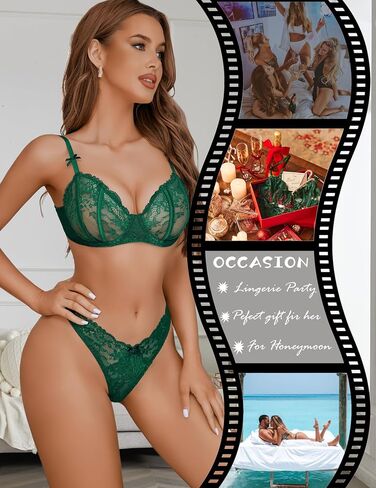 Avidlvoe Lingerie for Women Lace Bra and Panty Sets 2 Pieces Sexy Underwear Underwire Lingerie Set in Saudi Arabia