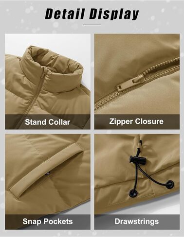 MAGCOMSEN Women's Winter Down Puffer Jackets Stand Collar Zip Up Water Resistant Warm Padded Quilted Coat with Pockets in Saudi Arabia
