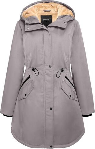 Orolay Women's Thicken Fleece Lined Parka Winter Coat Hooded Jacket with Pockets in Saudi Arabia