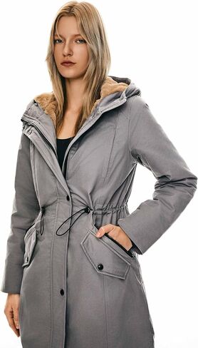 Orolay Women's Thicken Fleece Lined Parka Winter Coat Hooded Jacket with Pockets in Saudi Arabia