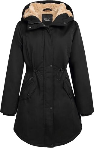 Orolay Women's Thicken Fleece Lined Parka Winter Coat Hooded Jacket with Pockets in Saudi Arabia