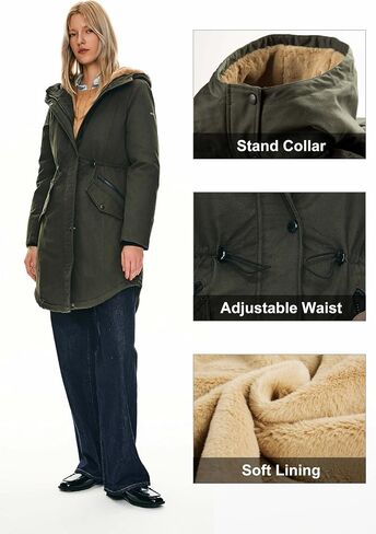 Orolay Women's Thicken Fleece Lined Parka Winter Coat Hooded Jacket with Pockets in Saudi Arabia