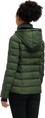 SLOW DOWN Women Down Puffer Jacket with Hood Hooded Winter Down Puffer Coat for Women with Faux-Fur Hood & Collar in Saudi Arabia