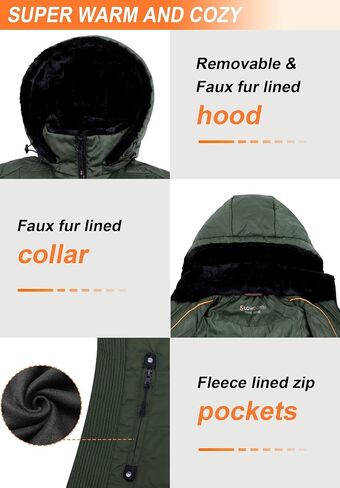 SLOW DOWN Women Down Puffer Jacket with Hood Hooded Winter Down Puffer Coat for Women with Faux-Fur Hood & Collar in Saudi Arabia