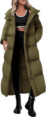 PRETTYGARDEN Women's Winter Long Puffer Coats Hooded Zip Up Casual Thickened Down Jackets Trendy Warm Clothes Outerwear in Saudi Arabia