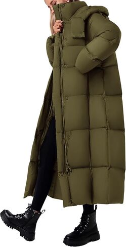 PRETTYGARDEN Women's Winter Long Puffer Coats Hooded Zip Up Casual Thickened Down Jackets Trendy Warm Clothes Outerwear in Saudi Arabia