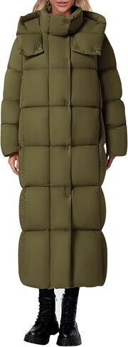 PRETTYGARDEN Women's Winter Long Puffer Coats Hooded Zip Up Casual Thickened Down Jackets Trendy Warm Clothes Outerwear in Saudi Arabia