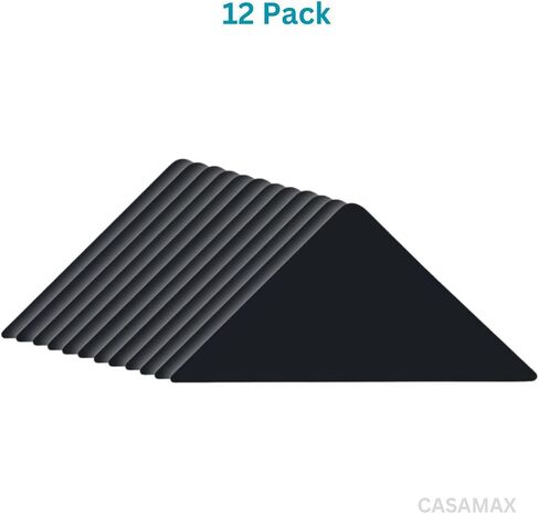 Rug Pad Grippers for Hardwood Floors and Tiles Non-Slip, Reusable and Washable Dual-Sided Adhesive Pads to Keep Area Rugs Secure and Corners Flat (Black) (8-Pack) in Saudi Arabia