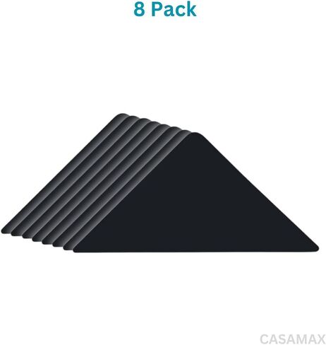 Rug Pad Grippers for Hardwood Floors and Tiles Non-Slip, Reusable and Washable Dual-Sided Adhesive Pads to Keep Area Rugs Secure and Corners Flat (Black) (8-Pack) in Saudi Arabia