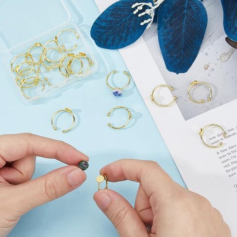 DICOSMETIC 24Pcs 3 Sizes Cuff Pad Ring Settings 2 Colors Flat Round Golden Ring Blank Base 4/6/8mm Tray Round Ring Pad Finger Ring Bezels Stainless Steel Ring for DIY Jewelry Ring Making in Saudi Arabia