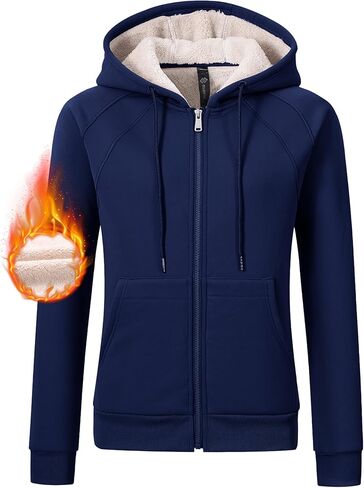 MoFiz Womens Zip up Hoodie Fleece Lined Warm Jackets Winter Thick Hoodies with Pockets in Saudi Arabia