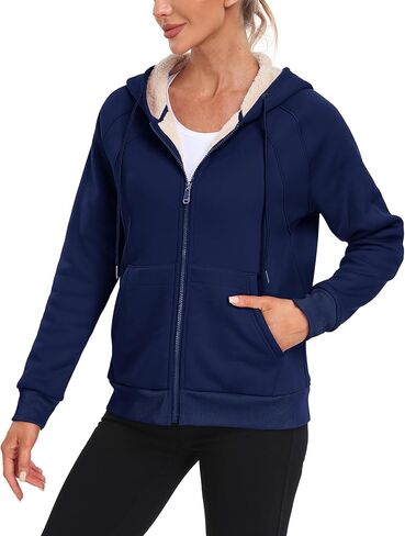 MoFiz Womens Zip up Hoodie Fleece Lined Warm Jackets Winter Thick Hoodies with Pockets in Saudi Arabia
