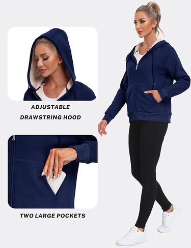 MoFiz Womens Zip up Hoodie Fleece Lined Warm Jackets Winter Thick Hoodies with Pockets in Saudi Arabia