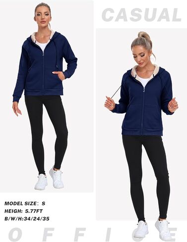 MoFiz Womens Zip up Hoodie Fleece Lined Warm Jackets Winter Thick Hoodies with Pockets in Saudi Arabia