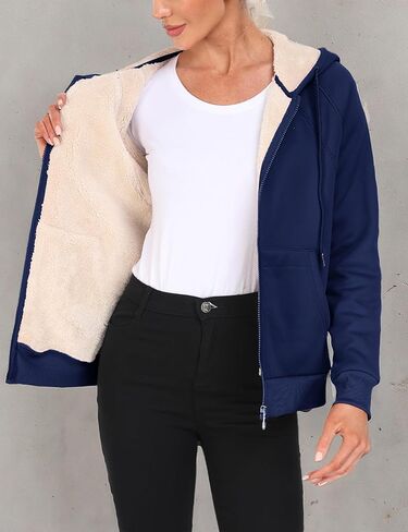 MoFiz Womens Zip up Hoodie Fleece Lined Warm Jackets Winter Thick Hoodies with Pockets in Saudi Arabia