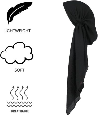 Madison Headwear Pretied Head Scarves for Women Featuring Lightweight Crimped Material and Attractive in Kuwait
