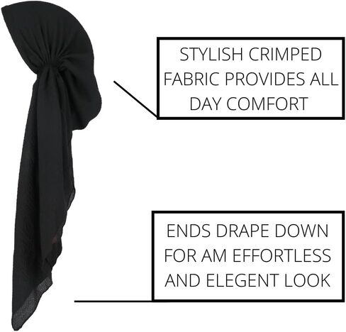 Madison Headwear Pretied Head Scarves for Women Featuring Lightweight Crimped Material and Attractive in Kuwait
