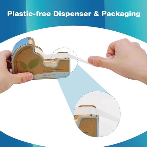 موزع أشرطة خالٍ من البلاستيك من Blue Lake ECOLIFE مع 4 لفات مقاس 3/4 بوصة × 630 بوصة شريط شفاف، مكتب توزيع الأشرطة لتغليف الهدايا، المكتب، المنزل، المدرسة in Kuwait