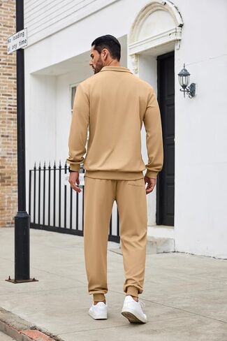 COOFANDY Men's Tracksuit 2 Piece Quarter Zip Sweatsuit Sets Casual Athletic Running Jogging Suits in Saudi Arabia
