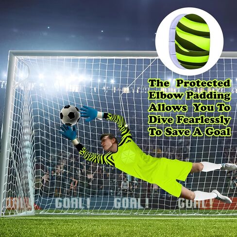 Elbow & Chest Padded Soccer Goalie Jersey - Long Sleeve Soccer Goalkeeper Jersey Men - Adult, Youth Goalie Shirt in Kuwait